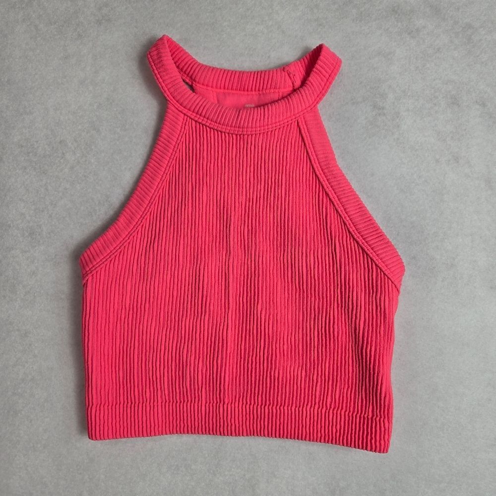 Aerie Women's Pink Ribbed Halter Top